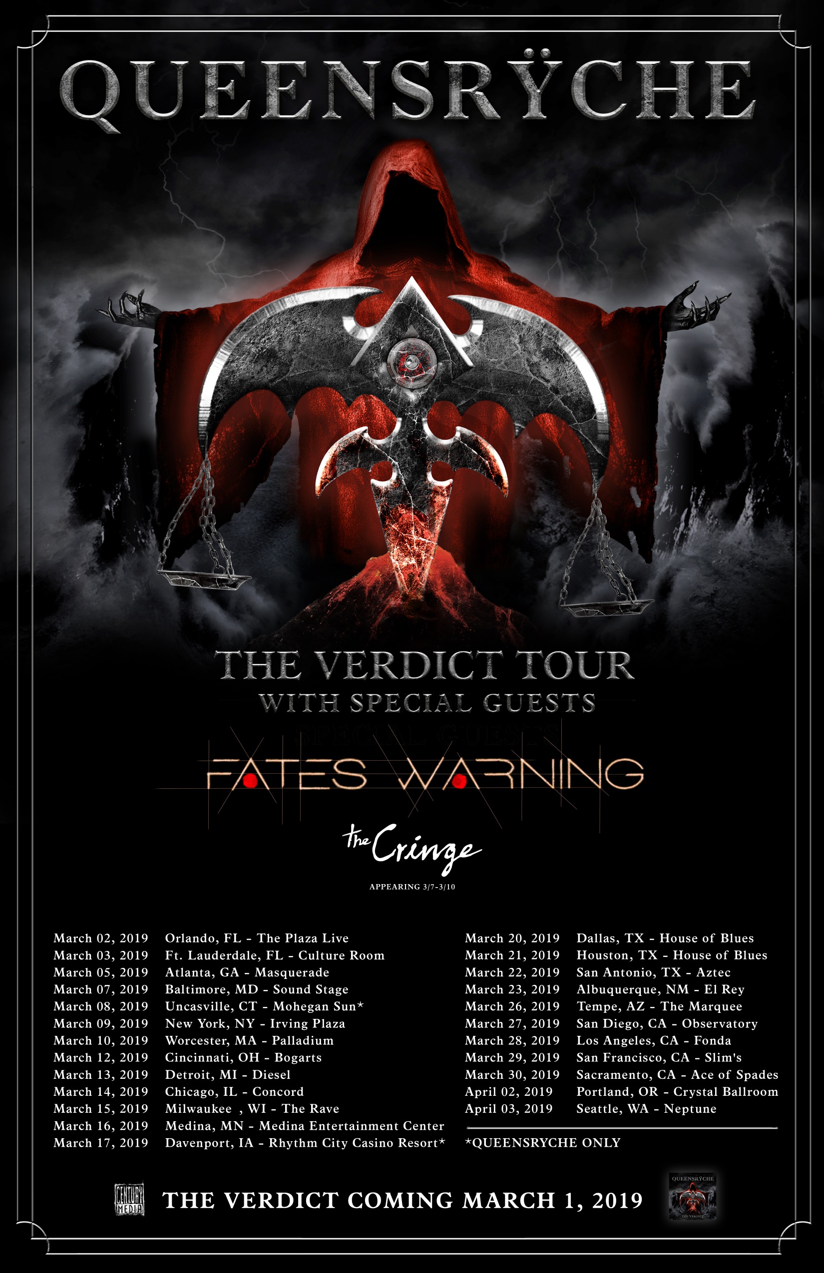 Tour dates with Queensryche announced Fates Warning